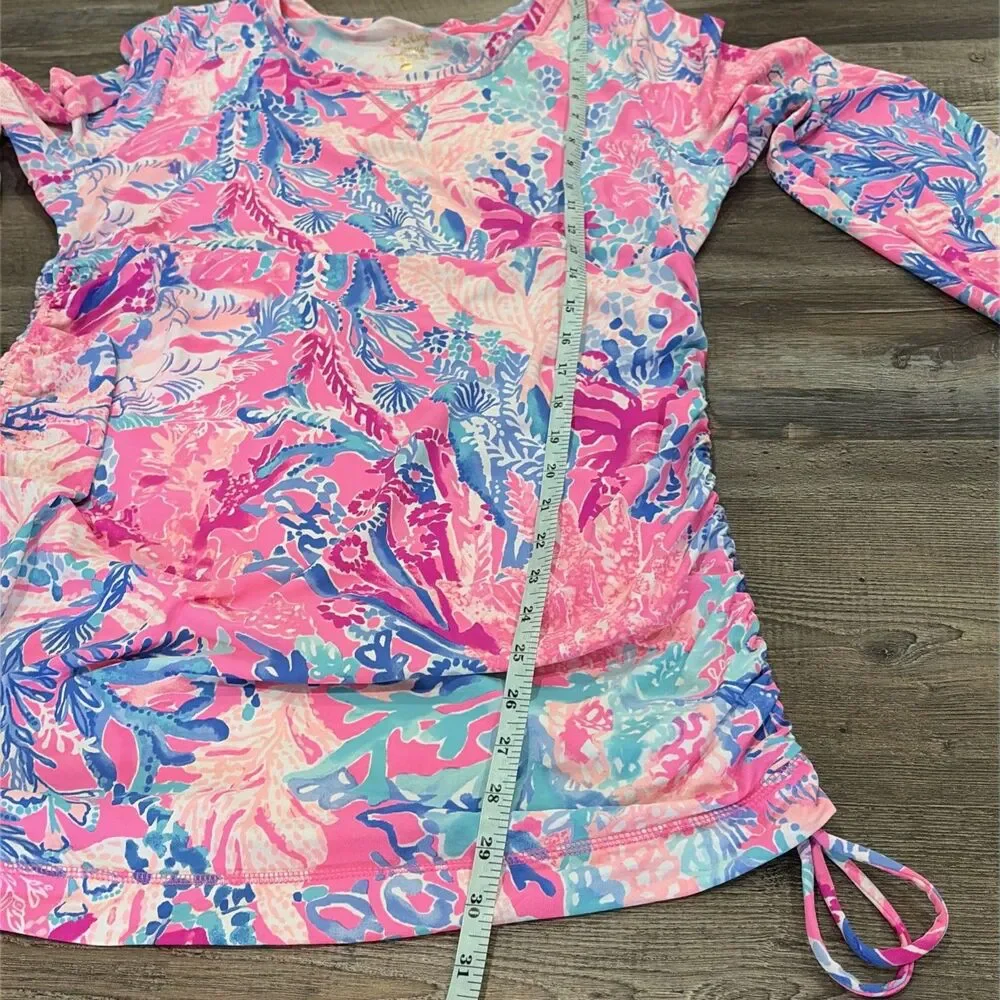 Lilly Pulitzer Convertible Rash Guard Top Mini Dress Sz XL Coverup Aquadesiac